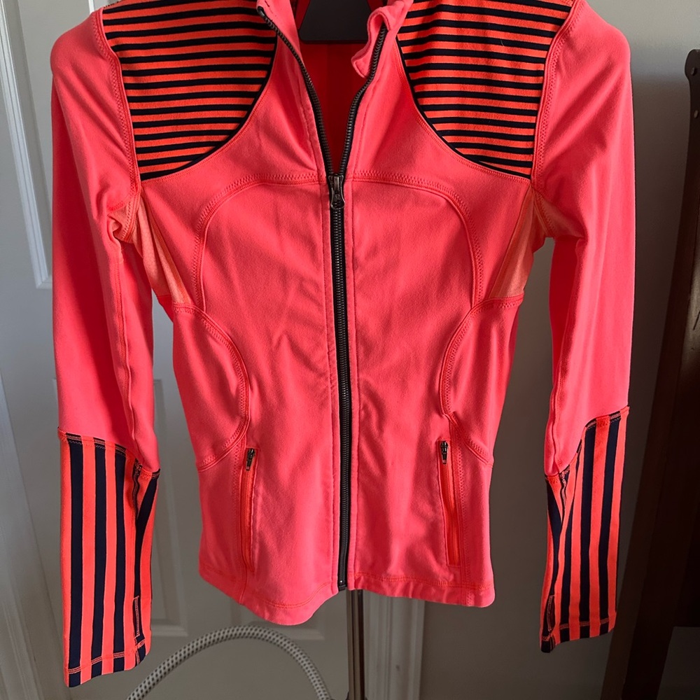 lululemon athletica Neon Pink and Black Bomber Jacket